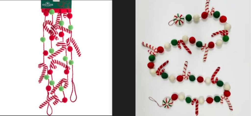 Candy cane garland