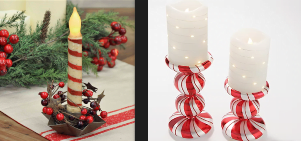 colorful candy cane candle holder.