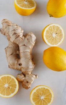 Ginger root and lemon