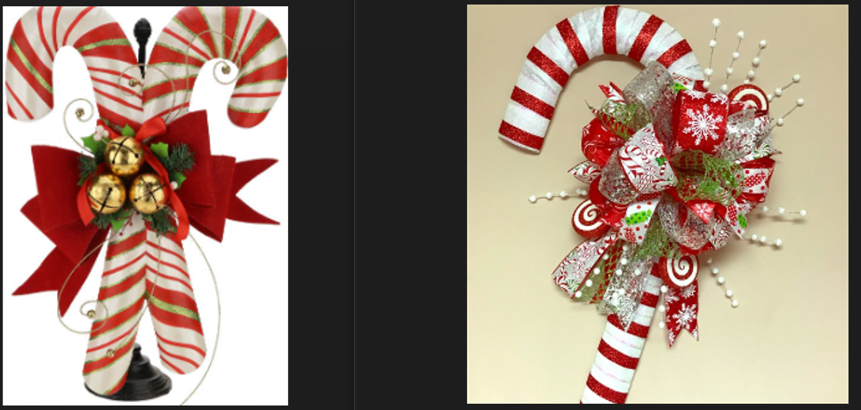 Candy cane door hanger