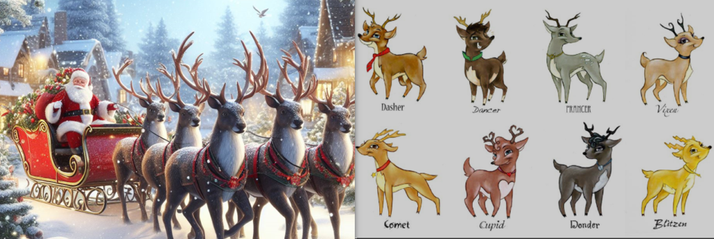 Santa and his 8 Reindeer