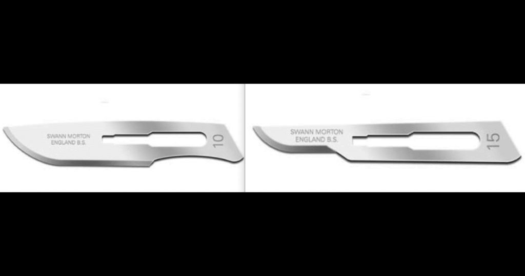 Number #10 Surgical blade vs Number #15