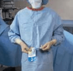holding the sterile gown card correctly