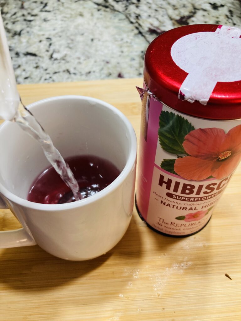 making hibiscus tea