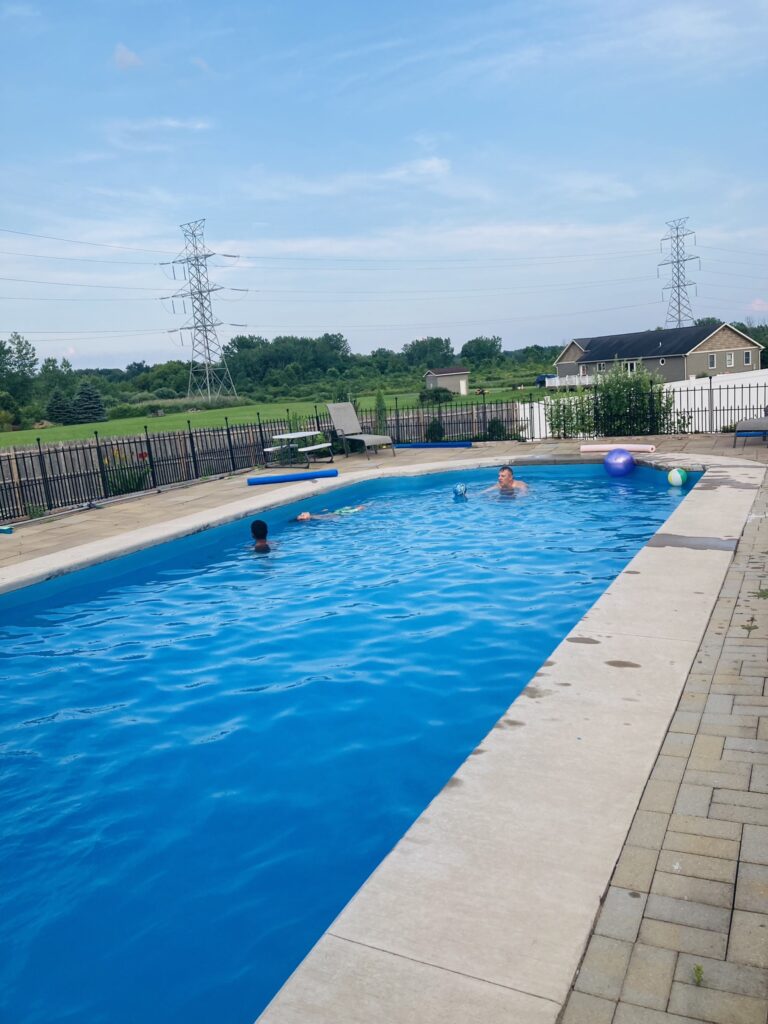 Fiber glass Inground backyard pool family pool