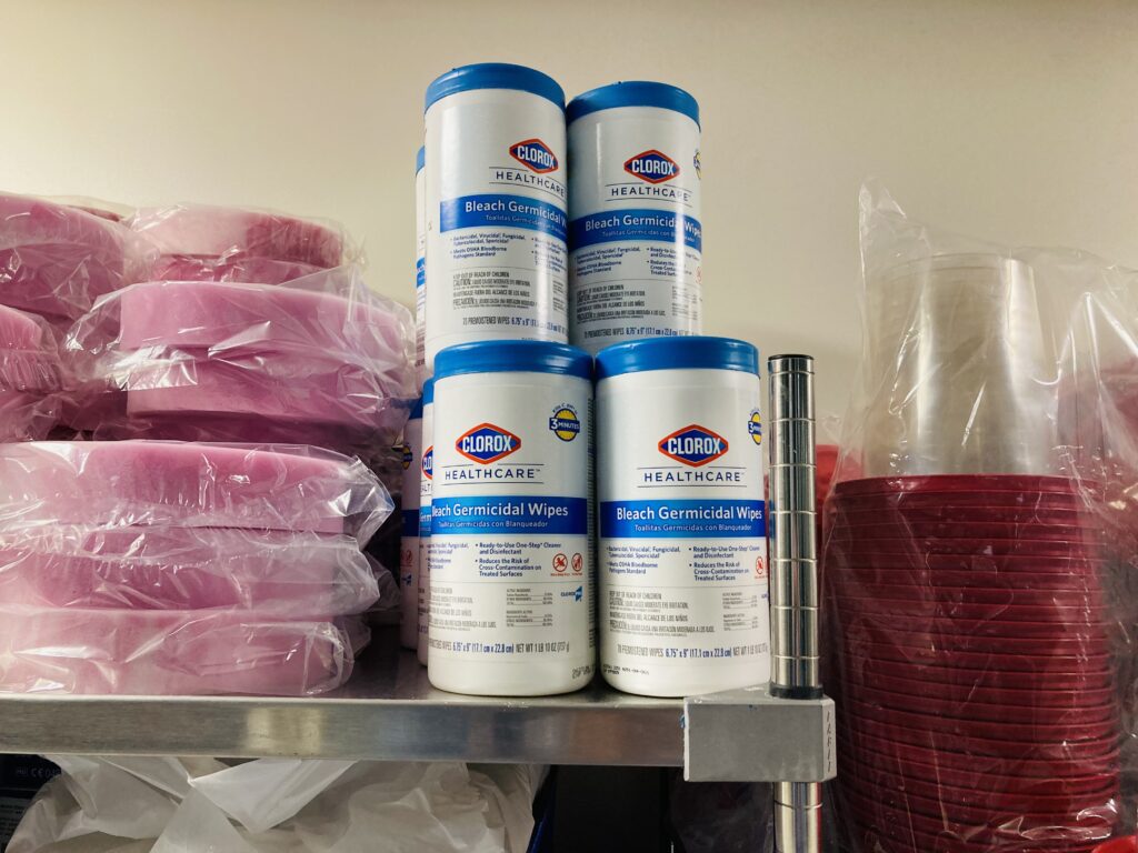 Bleach wipes we use in health care facility