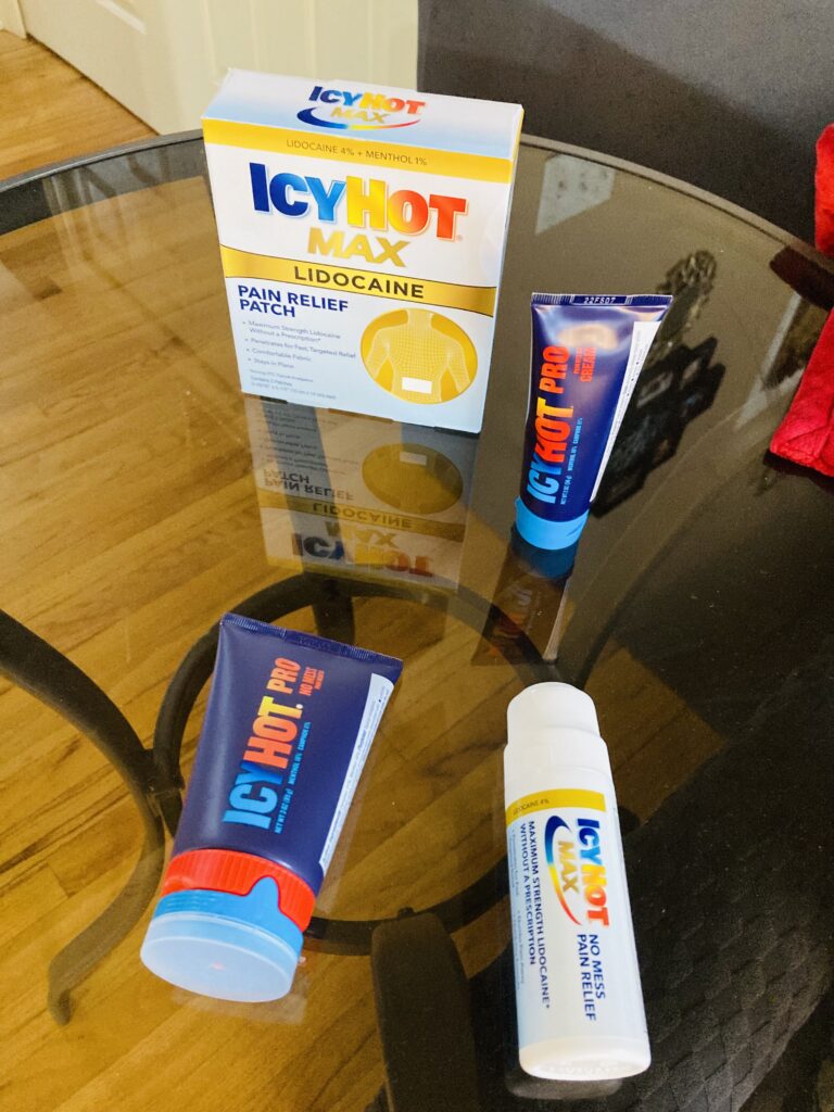 Icyhot pro and icyhot max two household topical pain relief