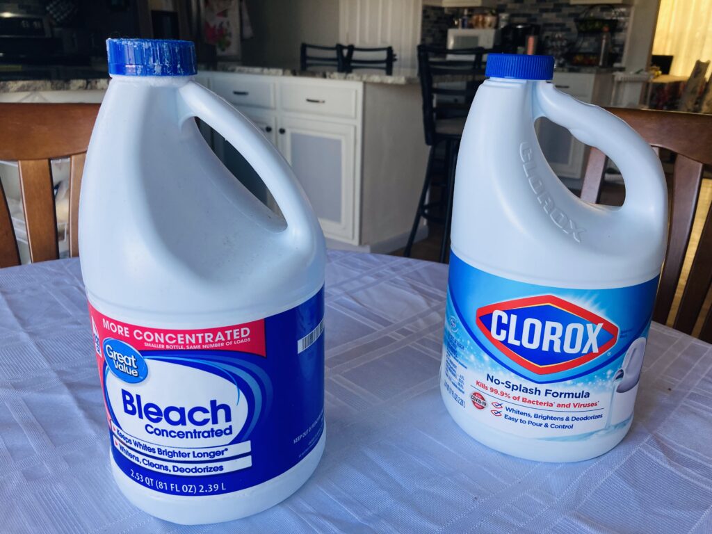 Bleach can be found in any grocery store 