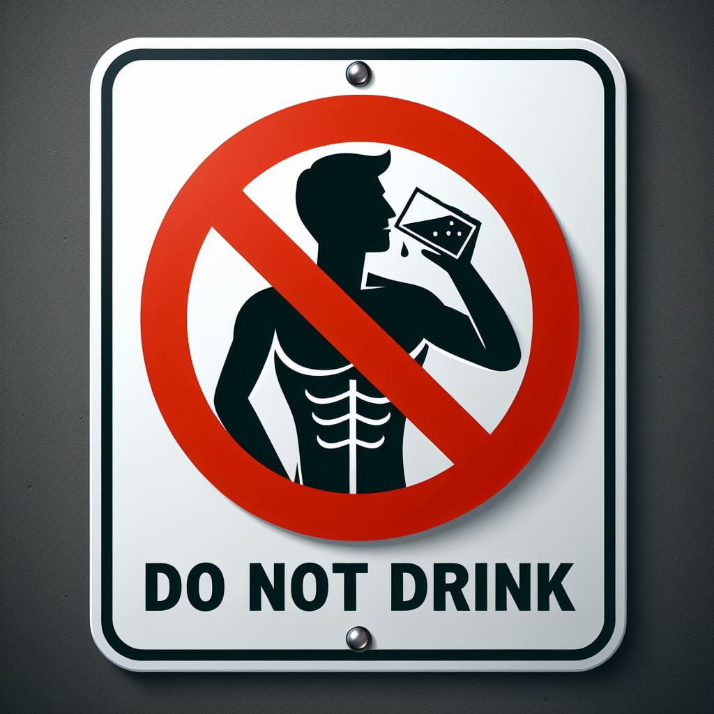 Do not drink warning sign