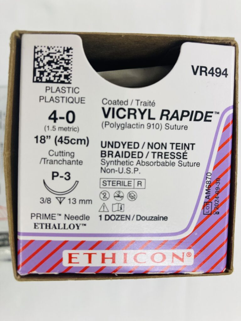 Box of 4-0 vicryl Rapide sutures